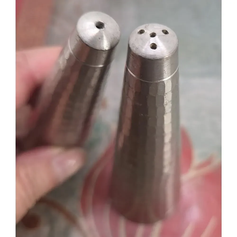 Vintage Royal Selanger Hammered Pewter Salt & Pepper Shakers EUC